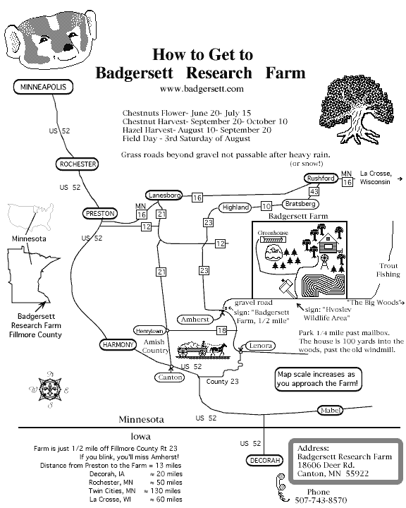 How to Get to Badgersett Farm